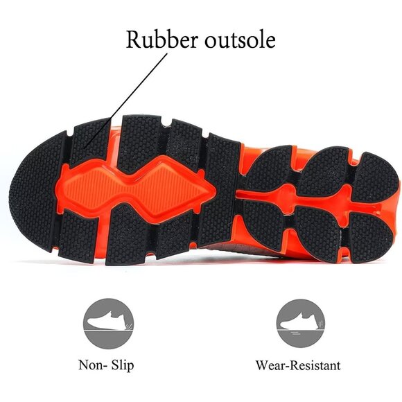 Women Orange Beige Slip-On Walking Running Shoes Blade Sneakers Non-Slip Comfort - Picture 5 of 8